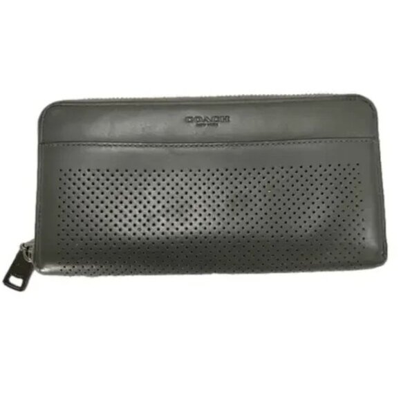 Coach Gray Perforated Wallet - Picture 1 of 4